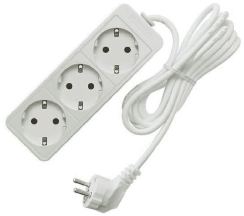 Удлинитель с заземлением Союз 3-м 1,5м 10А 2200Вт белый  картинка 